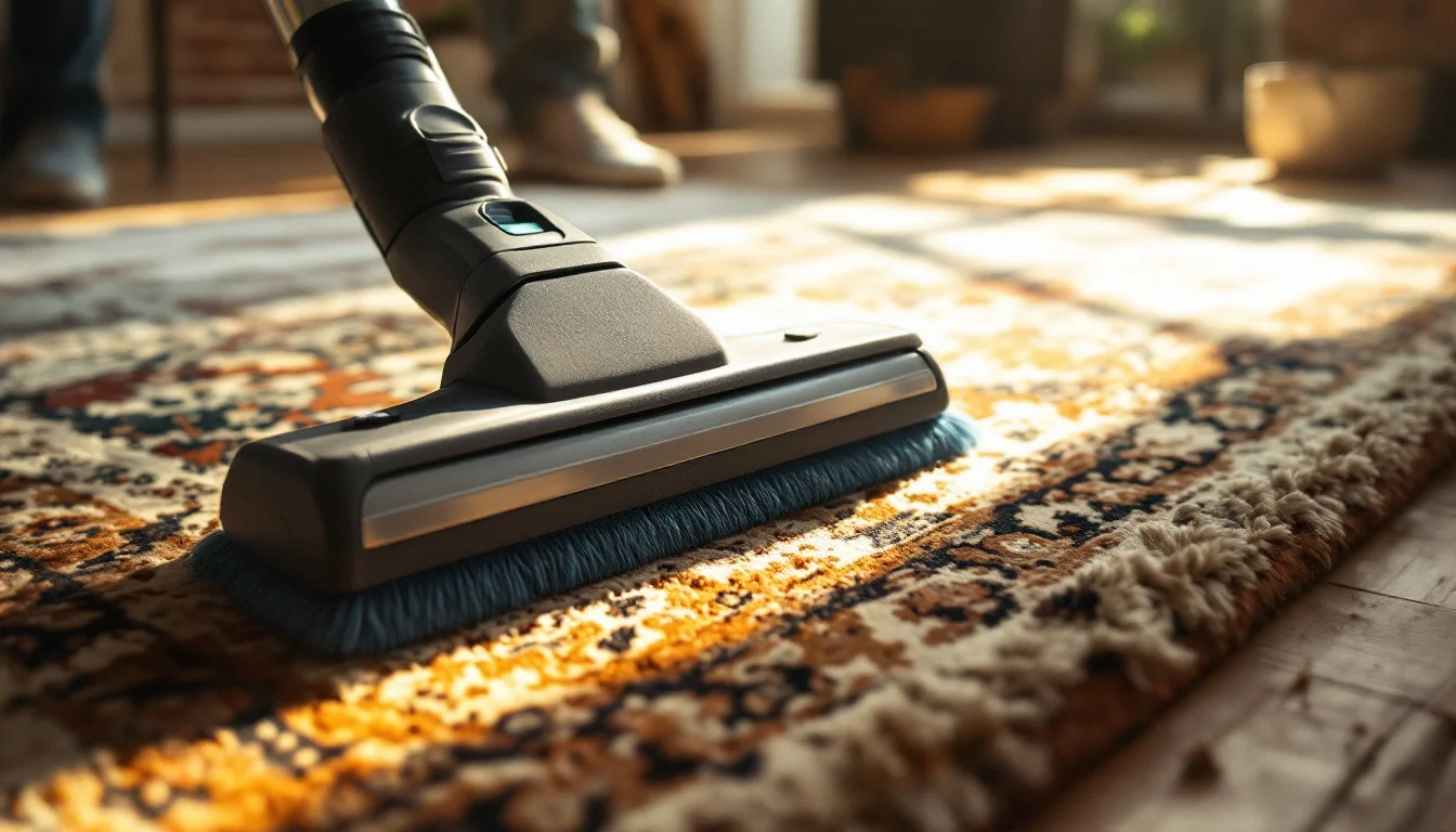 Cost Of Carpet Cleaning Brighton — Technician performing deep rug cleaning in a Brighton flat, showing the cleaning