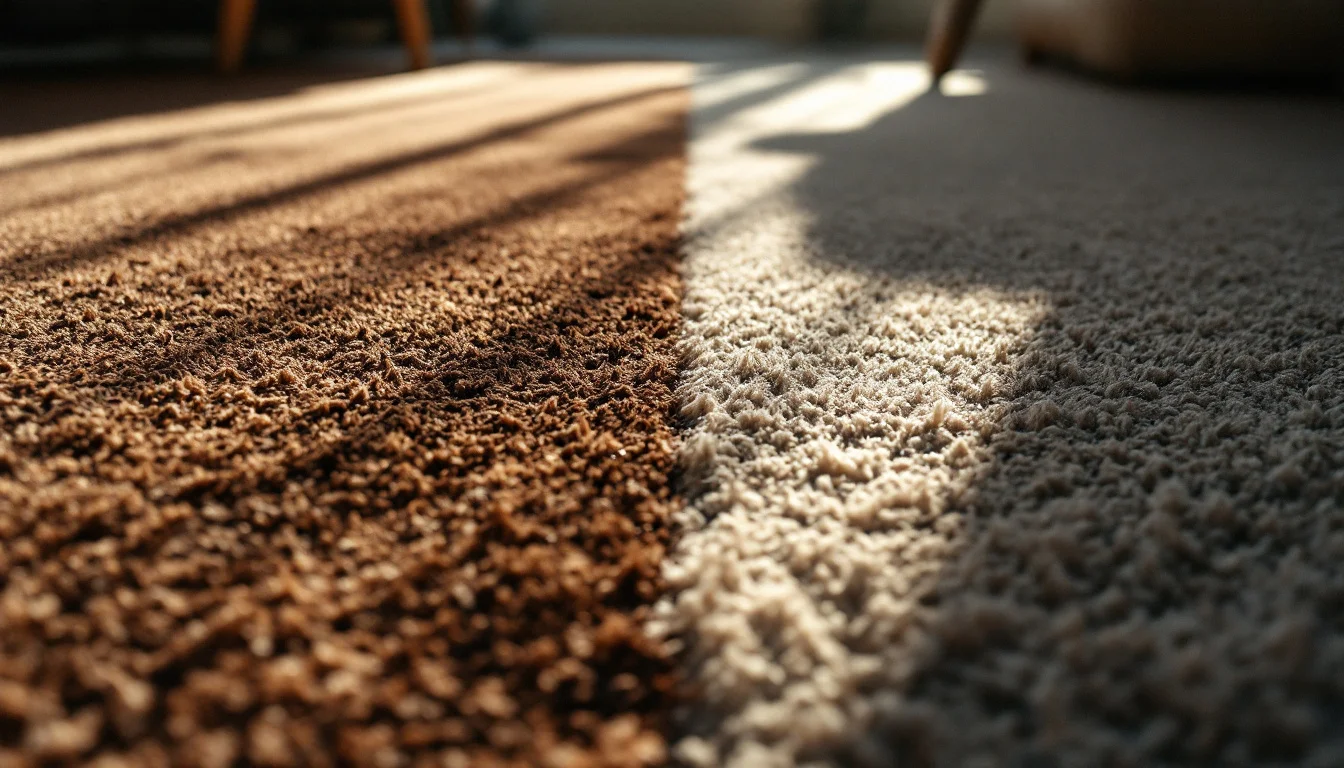 Cost Of Carpet Cleaning Brighton — Side-by-side comparison of a carpeted office area in Hove before and after stain